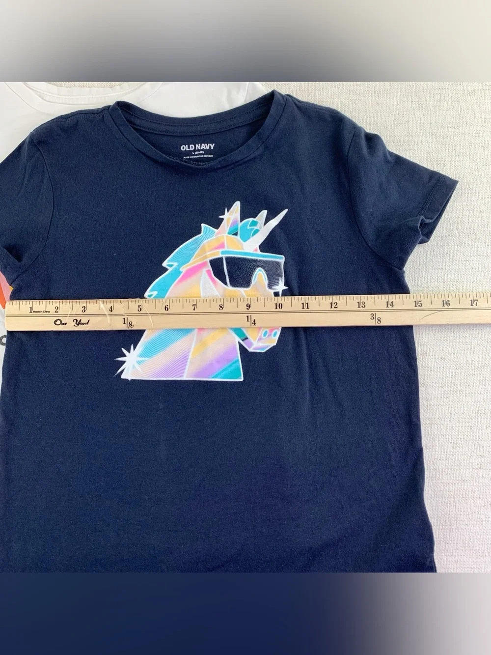 Lot of 2 Old‎ Navy girl's Unicorn Graphic Tee with Rainbow Accents short sleeve